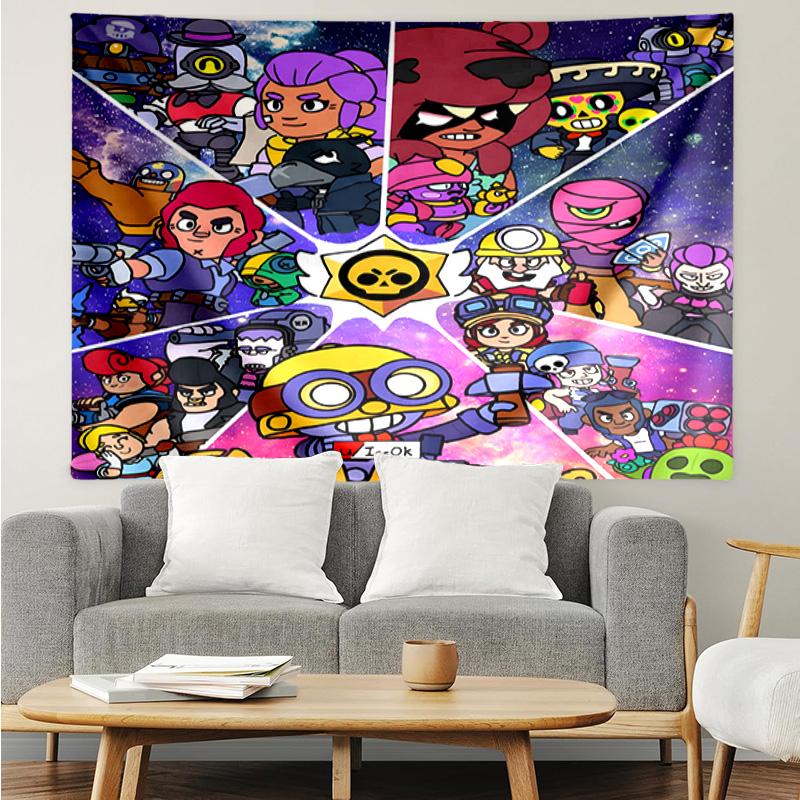 1PC Game Brawl Adventure Heroes K-pop Music Group Tapestry Accessories for Bedroom,Livingroom, Dormitory Room Wall Decor Fan Birthday Gifts