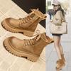 Martin Boots Women's 2025 Spring and Autumn New British Style Matte Explosive Short Boots Thick-soled Inner Heightening Retro Locomotive Boots