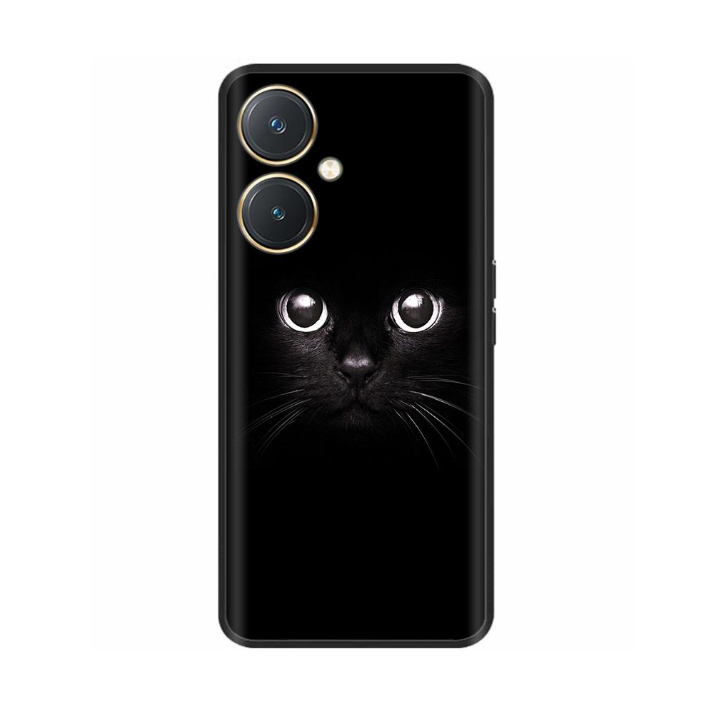 For Vivo Y27 Y27s Case Fashion Flowers Black Soft Coque Silicone Shockproof TPU Phone Cover Funda for Vivo Y27 Y 27 Bumper V2249
