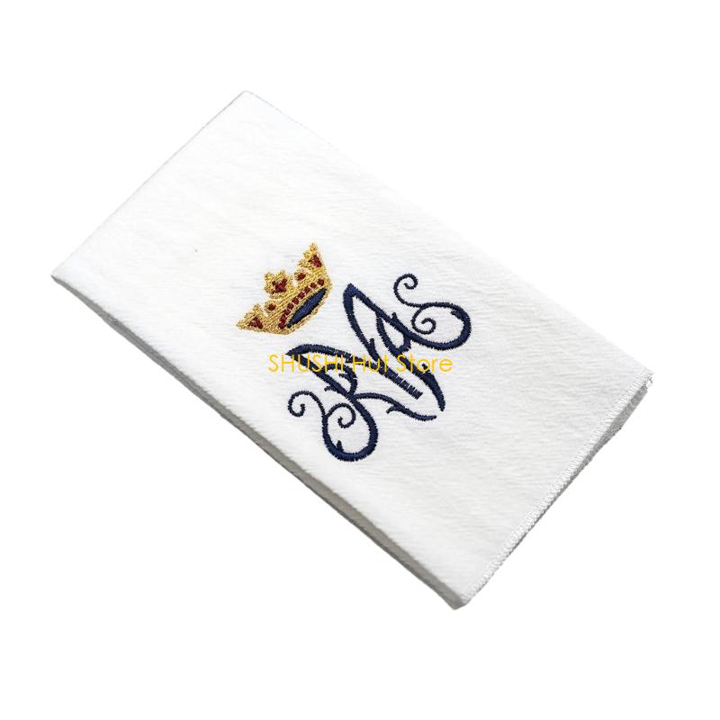 

Catholic Washable Cotton Linen Handkerchief with Intricate Embroidery Holy Symbols Decorative Textiles Altar Supplies D57B