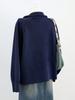 Solid Stand Collar Zip Knitted Cardigan Top Sweater Jacket