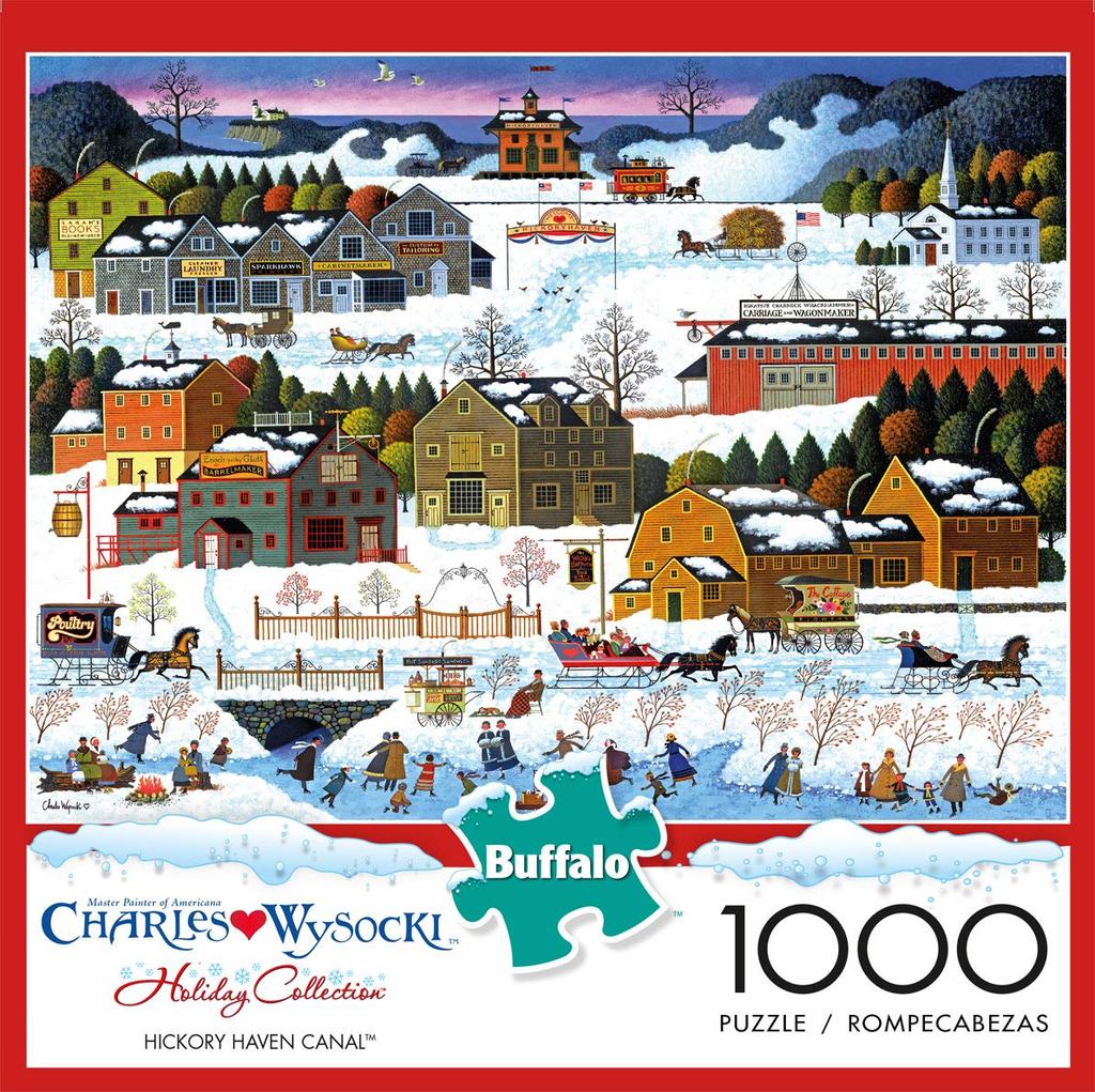 Buffalo Games Charles Wysocki Hickory Haven Canal 1000 Piece Jigsaw Puzzle for Adults Challenging Puzzle Perfect for Game Night Completed puzzle
