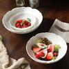Petalshaped Ceramic Bowl White Underglaze Large Soup Salad Bowl Creative Hat Design for Home Restaurant Hotel