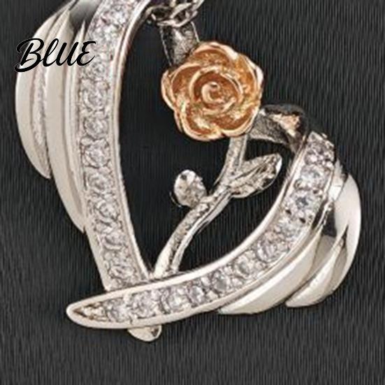 Three-dimensional Carved Rose Necklace Valentine Day 3D Heart Pendant Adjustable