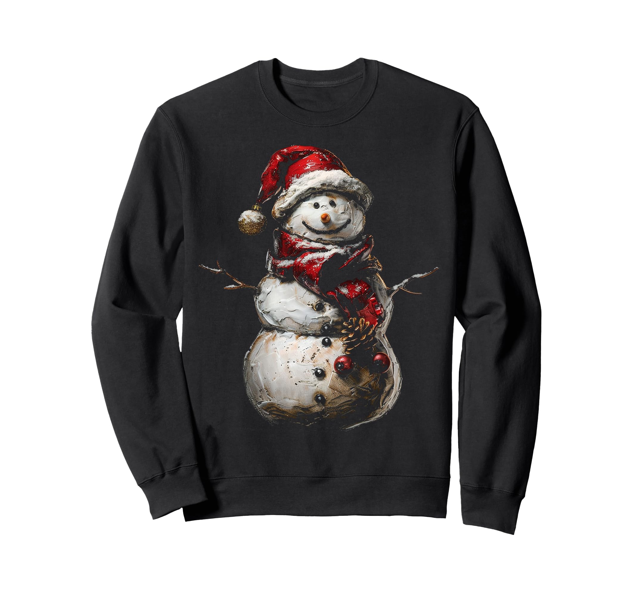 

Snowman Christmas Graphic Illustration Family Snowman Sweatshirt X-mas чёрный
