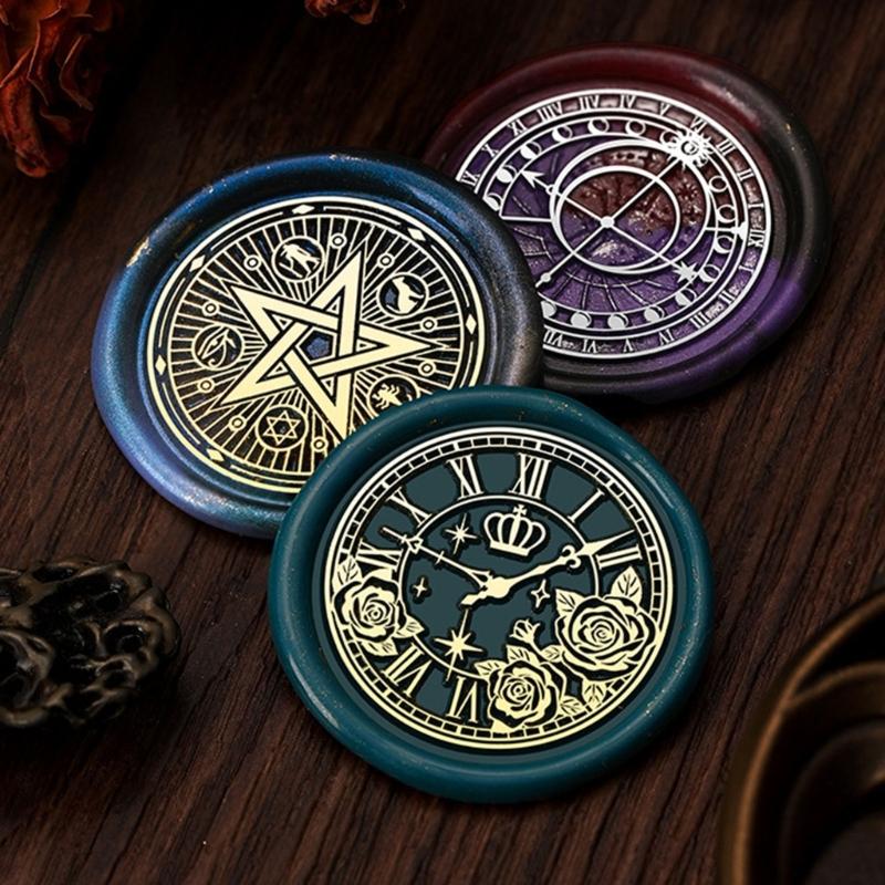 Astronomical Series Sealing Waxed Stamp Brass Head Clock Wax Seal Stamp for Envelope Wedding Invitation Decorations