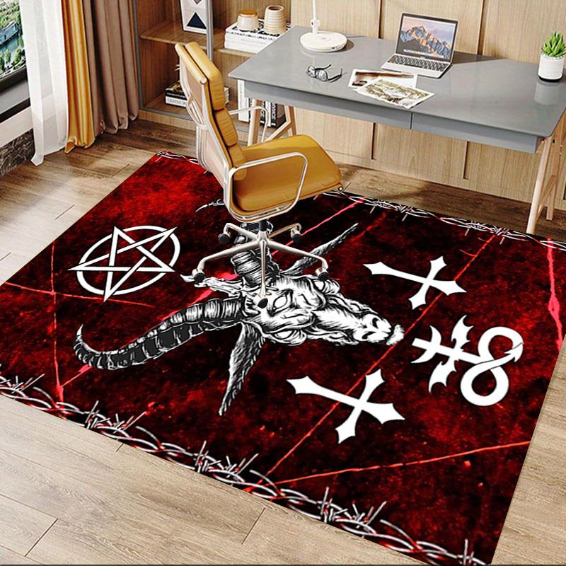 1PC Baphomet Barbed Wire Anti-slip carpet, suitable for Office, bedroomand playrooms. It can also be used as a sofa footrest cover-W60