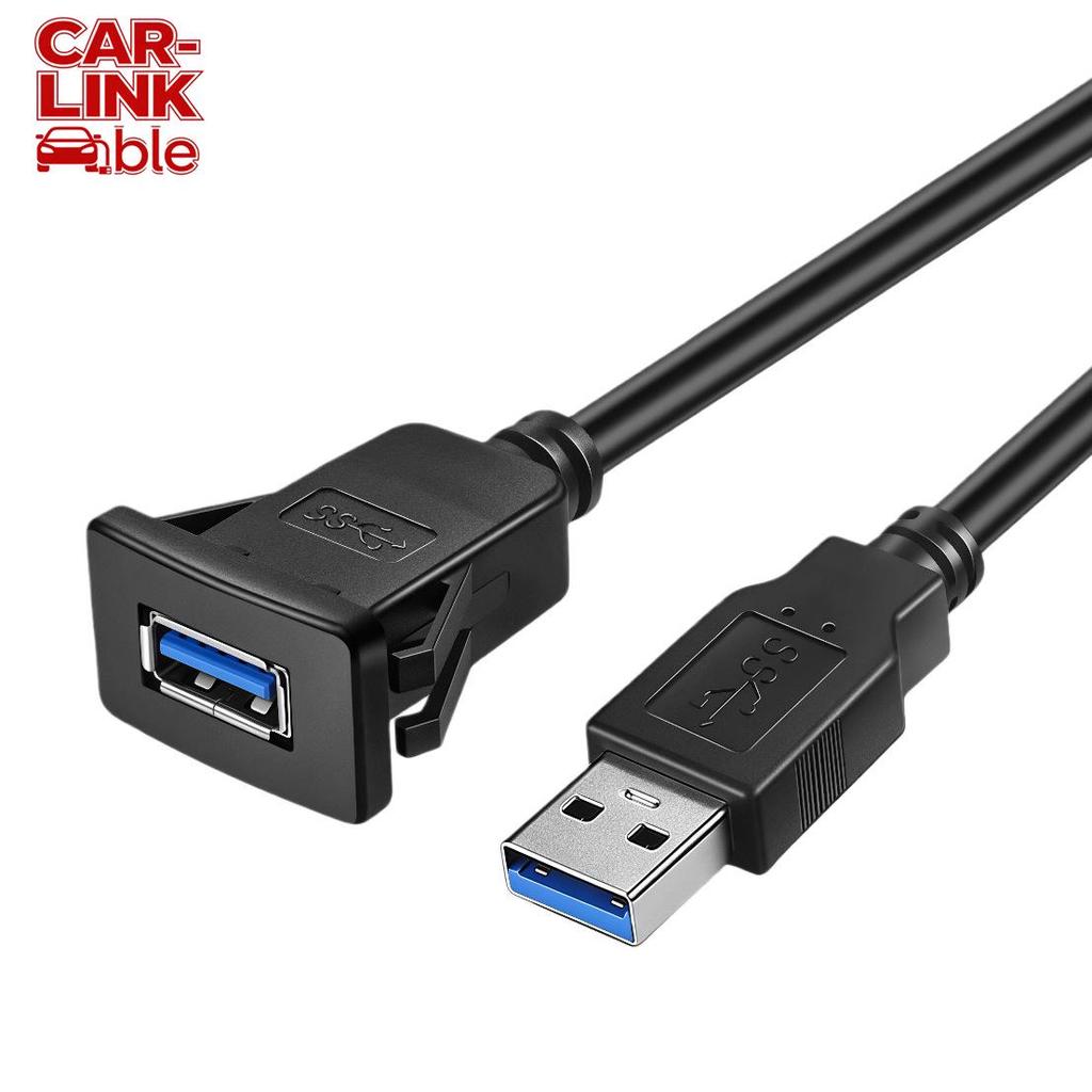 Waterproof USB 3.0 Male to Female Snap-on Cable for Car, Motorcycle, Ship Dashboards (USB 2.0 Compatible)