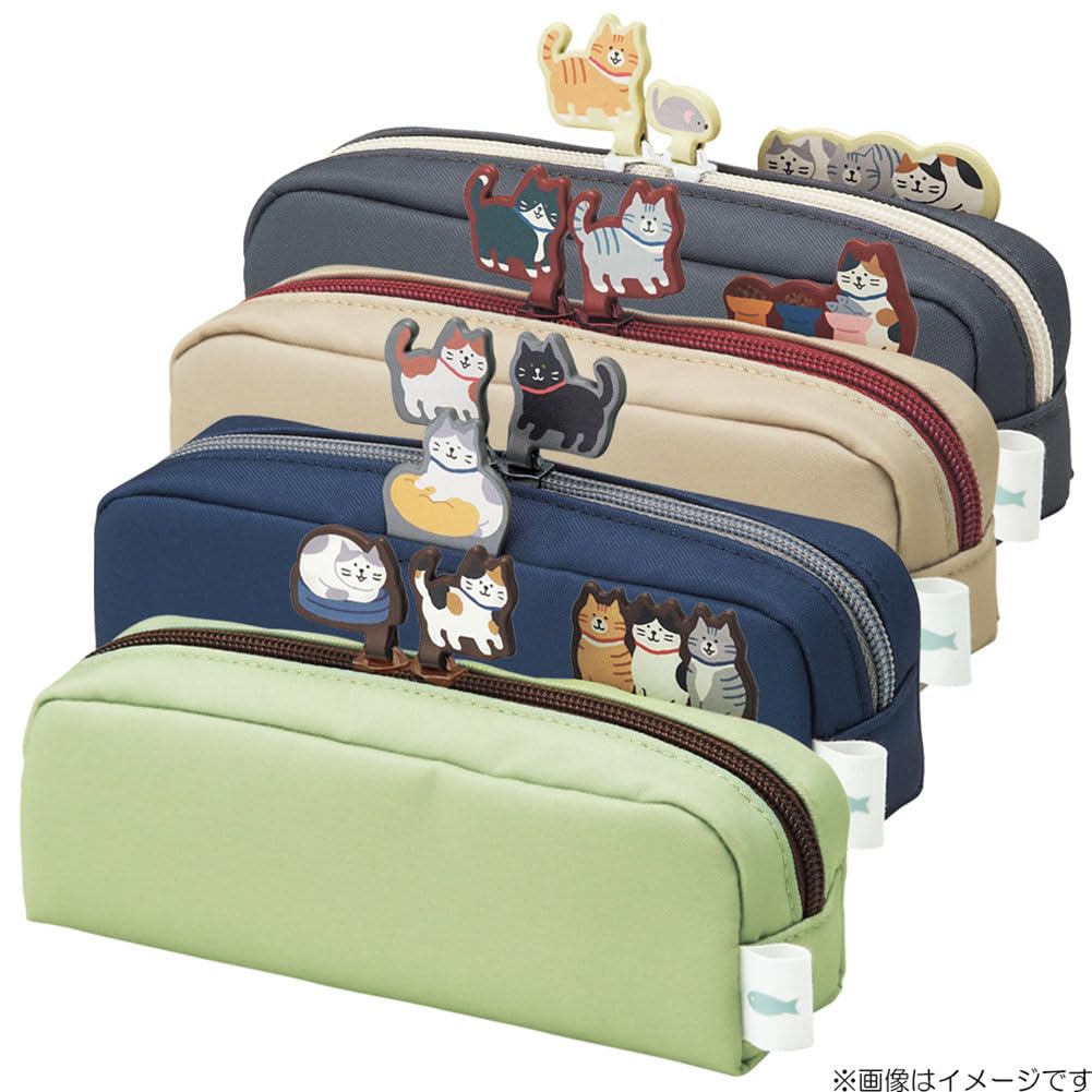 LIHIT LAB Nyan Scene Cat Pen Case Box Pen Pouch Biscuit Beige A2223-16