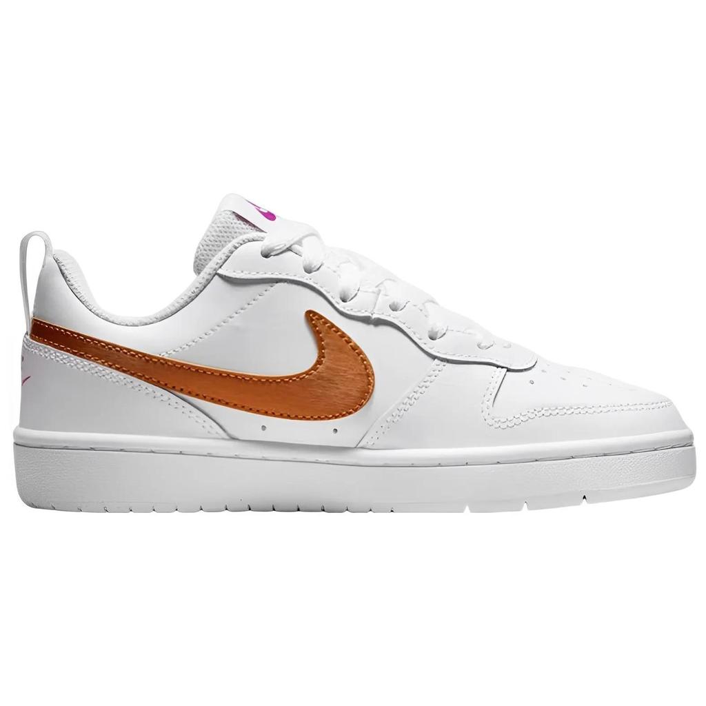 Nike Court Borough Low 2 SE Grade School 'White Metallic Copper' (Unisex) White / Vivid Purple / Metallic Copper Kids' Skateboarding Shoes