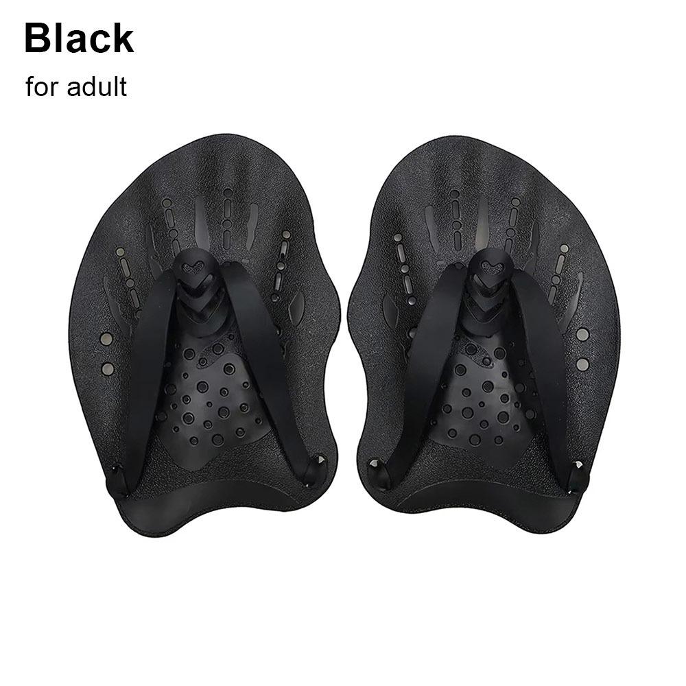 1Pair Freestyle Swim Paddles With Silicone Straps Kids/Adult Swimming Frog Paddle Adjustable Hands Fins Flippers
