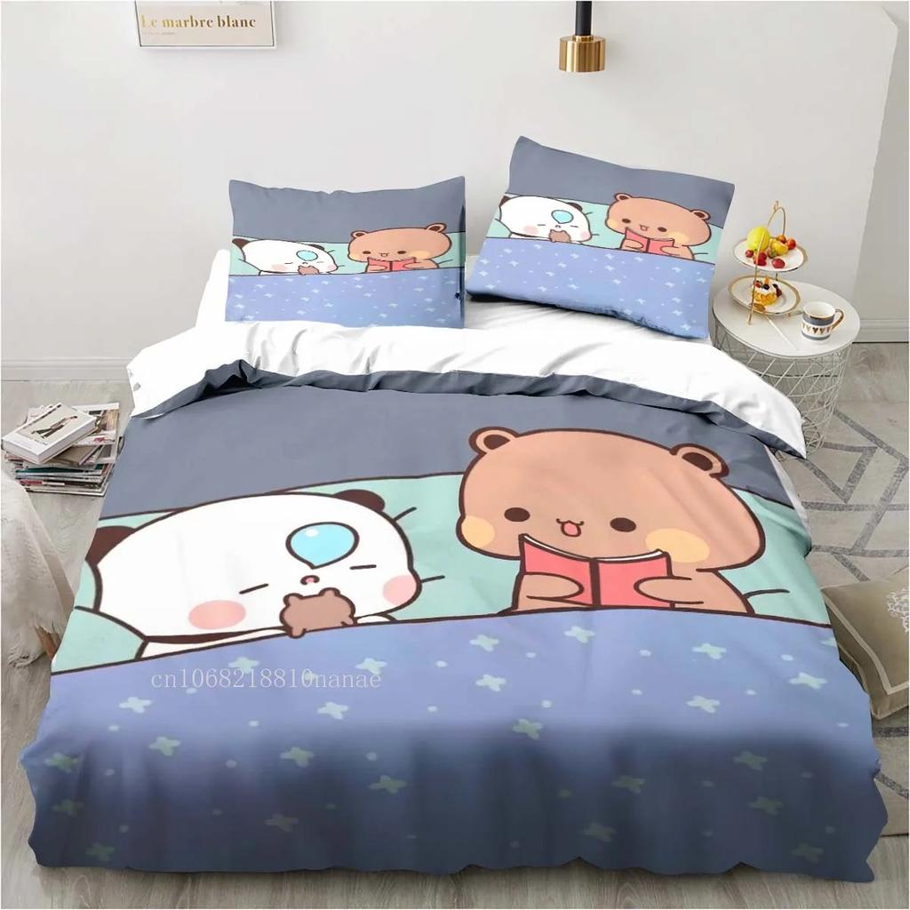 Cute Bubu and Dudu Cartoon Print All Season Twin Bedding Set  Comforter Set Bed Duvet Cover Double King Comforter Cover