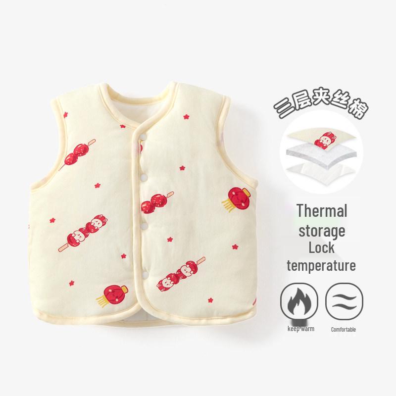 Jingqi Baby Gesteppte Baumwollweste für Säuglinge - Ärmellos, Warme Herbst-/Winterjacke für Neugeborene