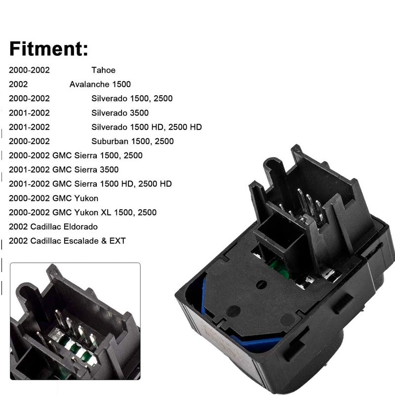 15045085 Power Mirror Control Switch Button For 2000-2002 Chevy Silverado Suburban Tahoe Avalanche GMC Sierra Yukon Cadillac