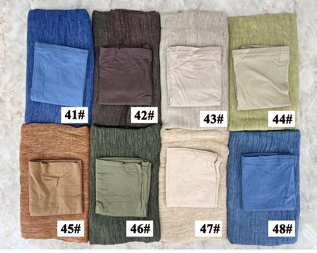 High-Texture Tie-Dye Rayon Headscarf Set: Soft, Wrinkled, Vintage-Style Muslim Shawl