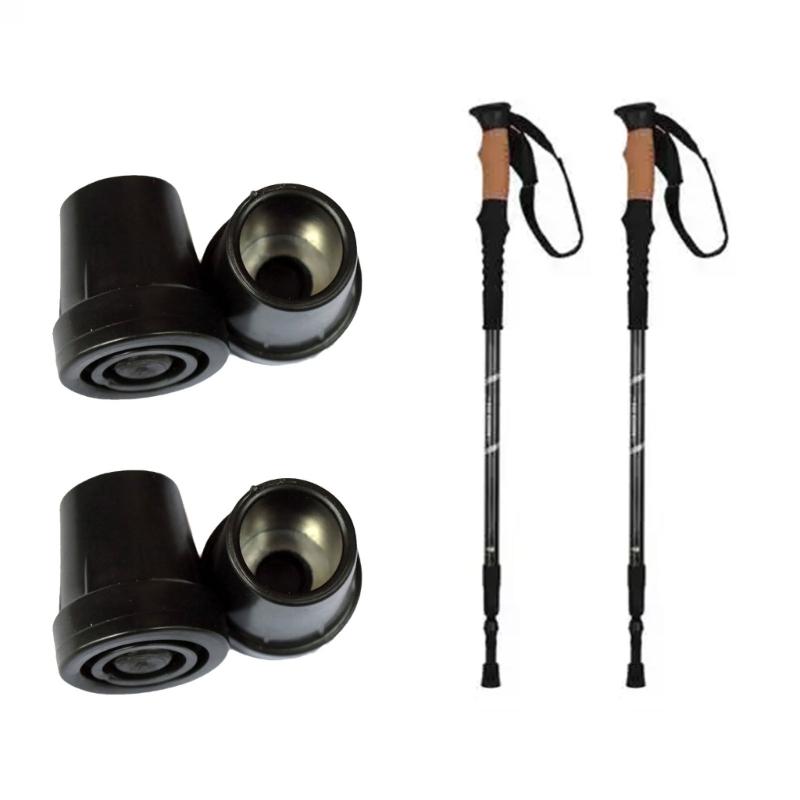 4Pcs Nonslip Foot Cover Trekking Poles Cane Tip Protector Walking Stick Pad Buffers Replacement Hikes Protector Caps Tip