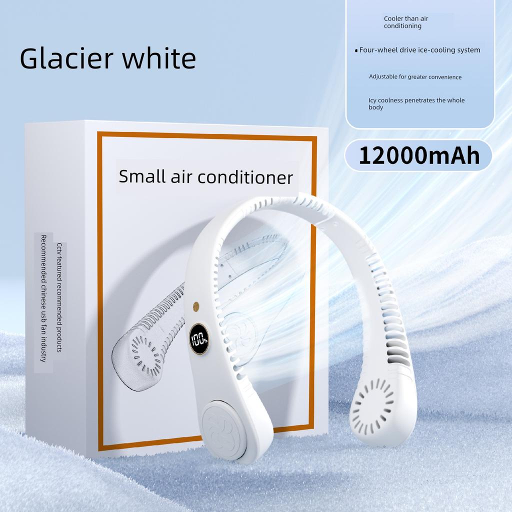 Neck-Hanging Fan, Portable Bladeless Cooling Air Conditioner, Silent, Small, Mini, USB Rechargeable, Long-Lasting