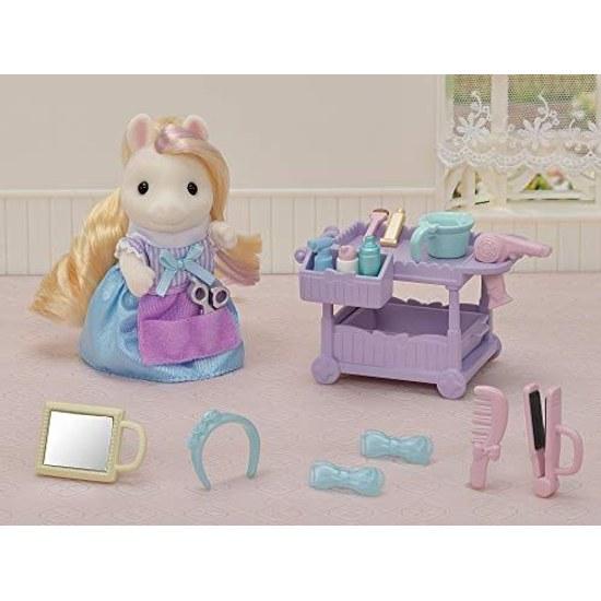 Sylvanian Families Hair Salon Stylish Pony Hairdresser Set F-15 ST Mark Certified Ages 3 Up Toy Dollhouse