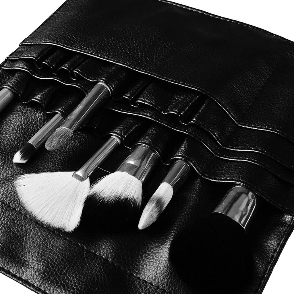 Adjustable Belt Strap Cosmetic Brush Organizer Bag 22 Pockets PU Leather Case Holder For Professional Makeup Artists