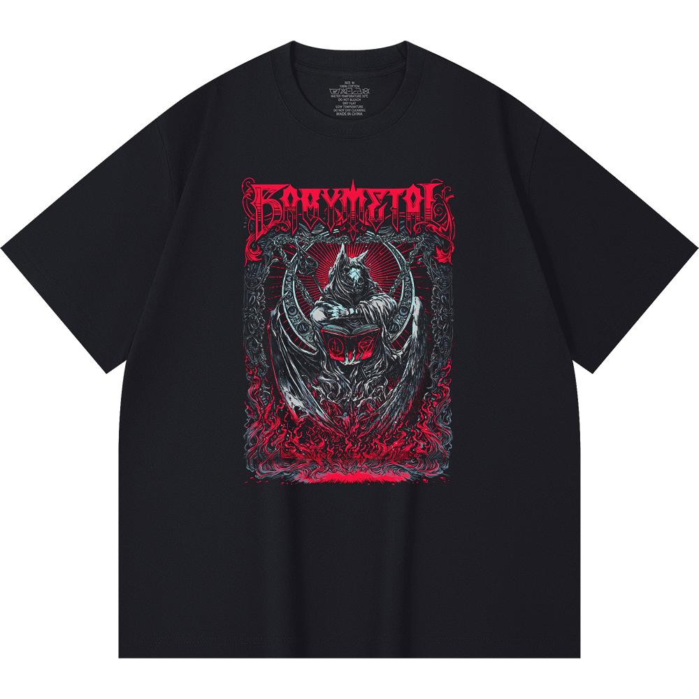 230 Gsm 100% Cotton Heavy Metal T-Shirt Rock Band Popular Music Print Unisex Heavy Cotton T Shirt