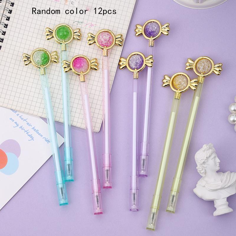 

Return to school season 2pcs 0.5mm creative small fresh candy shape neutral pen macaron fortune bead gift pen high appearance writing pen black Random color 2pcs