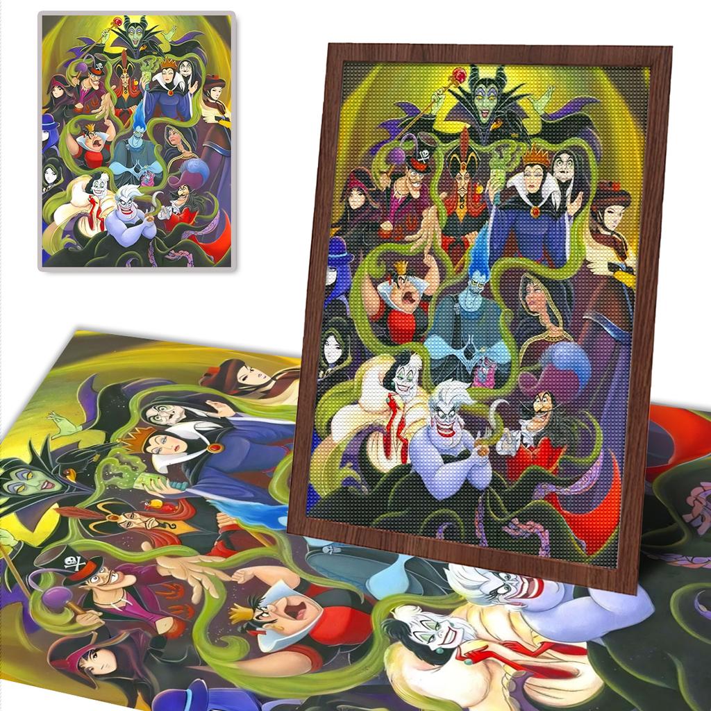DIY Diamond Painting A Grand Collection of Villains Cross Stitch Kit Mosaic Art Diamond Painting Full Circle Diamond Home Decoration