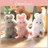 Cute And Fluffy Rabbit Plush Toy Keychain Adorable Accessory For Backpacks