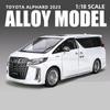 Large Size 1/18 Toyota Alphard MPV Alloy Car Model Diecast Metal Toy Vehicles Car Model Simulation Sound and Light Children Gift