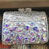 Large Blue Stone Evening Bag Rhinestone Clutch Purse Women Luxury Wedding Purse Bridal Party Formal Crystal Handbags Diamond