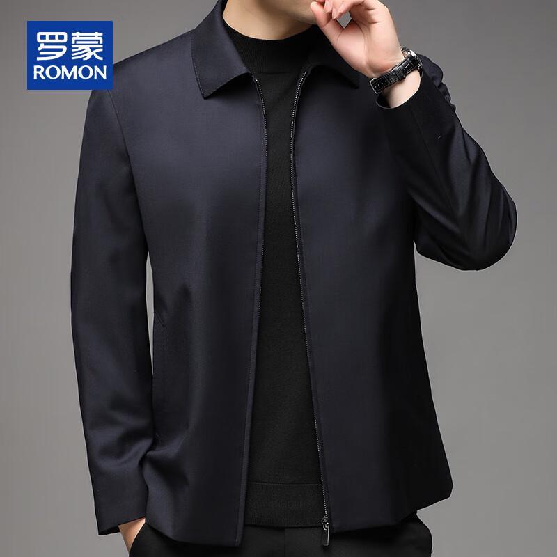ROMON Men's Autumn/Winter Wool Silk Blend Business Casual Jacket
