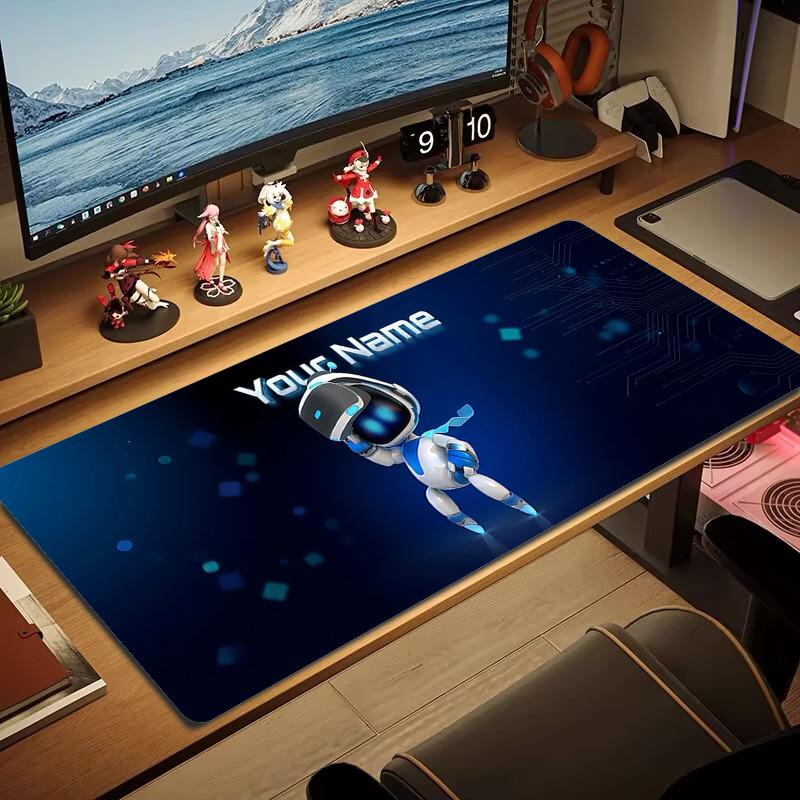 Astro Bot Custom Name Large Size Mouse Pad Large Gaming Table Cushion Non-slip Laptop Tablet Big Mousepad XXL Mat Mini PC Playmat With Lock Edge