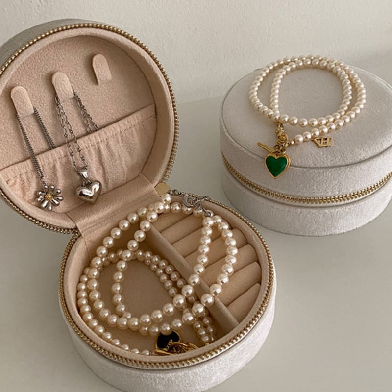 

VINTAGE HOLLYWOOD [Jewelry Case SET] Best Necklace Catch Love Pearl Necklace_Green