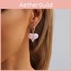 Pink Unique Heartshaped Hoop Earrings For Women Trendy European And Style American