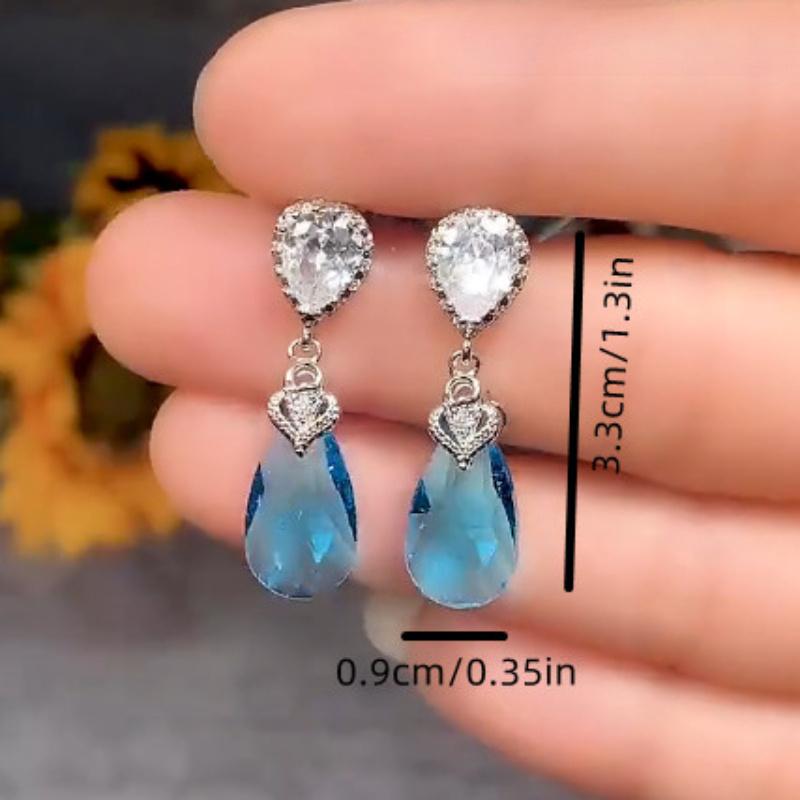 Fashionable, luxurious, and shiny women's hanging earrings - suitable for banquets, weddings, and parties to wear