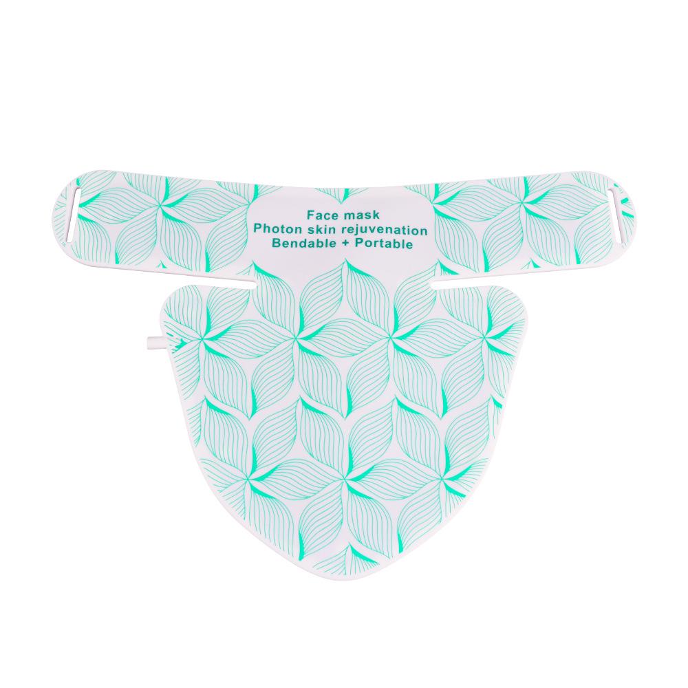 Red-Blue LED Beauty Mask: Home Facial Silicone Photon Rejuvenation Device with Neck Infrared Spectrometer