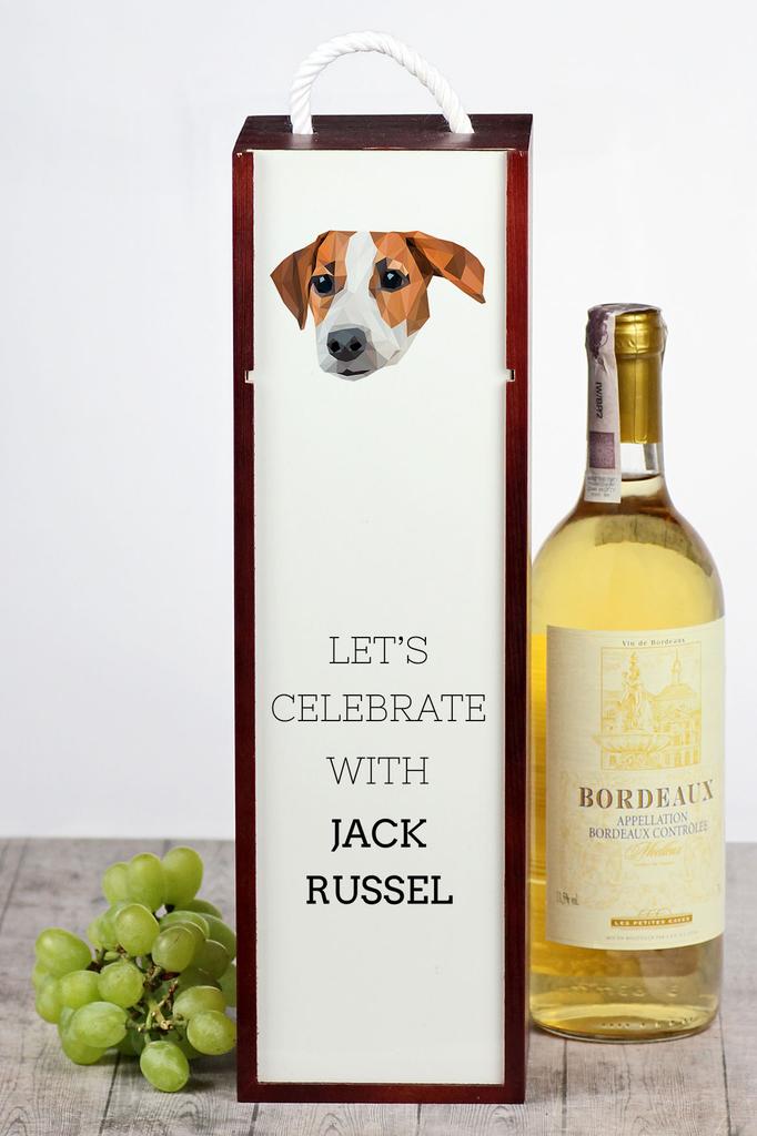 Jack Russell Terrier - Geometryczne Pudełko Ze Zdjęciem I Napisem Na Wino Marki Art-Dog