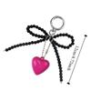 Colorful Bowknot Beaded Keychain Resin Lovely Bag Pendant Minimal Design Cute Car Keyring  Unisex