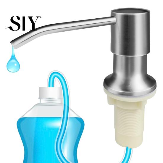 Press Type Soap Dispenser Stainless Steel Sink with 100CM Extension Tube Kitchen Corrosion-resistant Countertop Built-in Dishwashing Liquid Dispensing