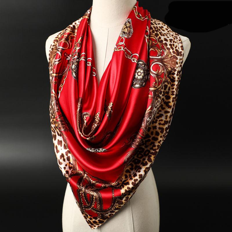 Vielseitiger Frühlings- und Herbstmode Dünner eleganter Damen-Seidenschal Atmungsaktiver Halsschal für Outdoor