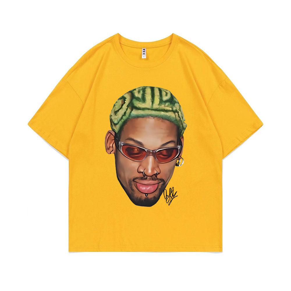 The Worm Dennis Rodman Big Face Graphic T-shirt Men Women Hip Hop Oversized  Basketball Boys T Shirts Unisex Vintage Casual Tees