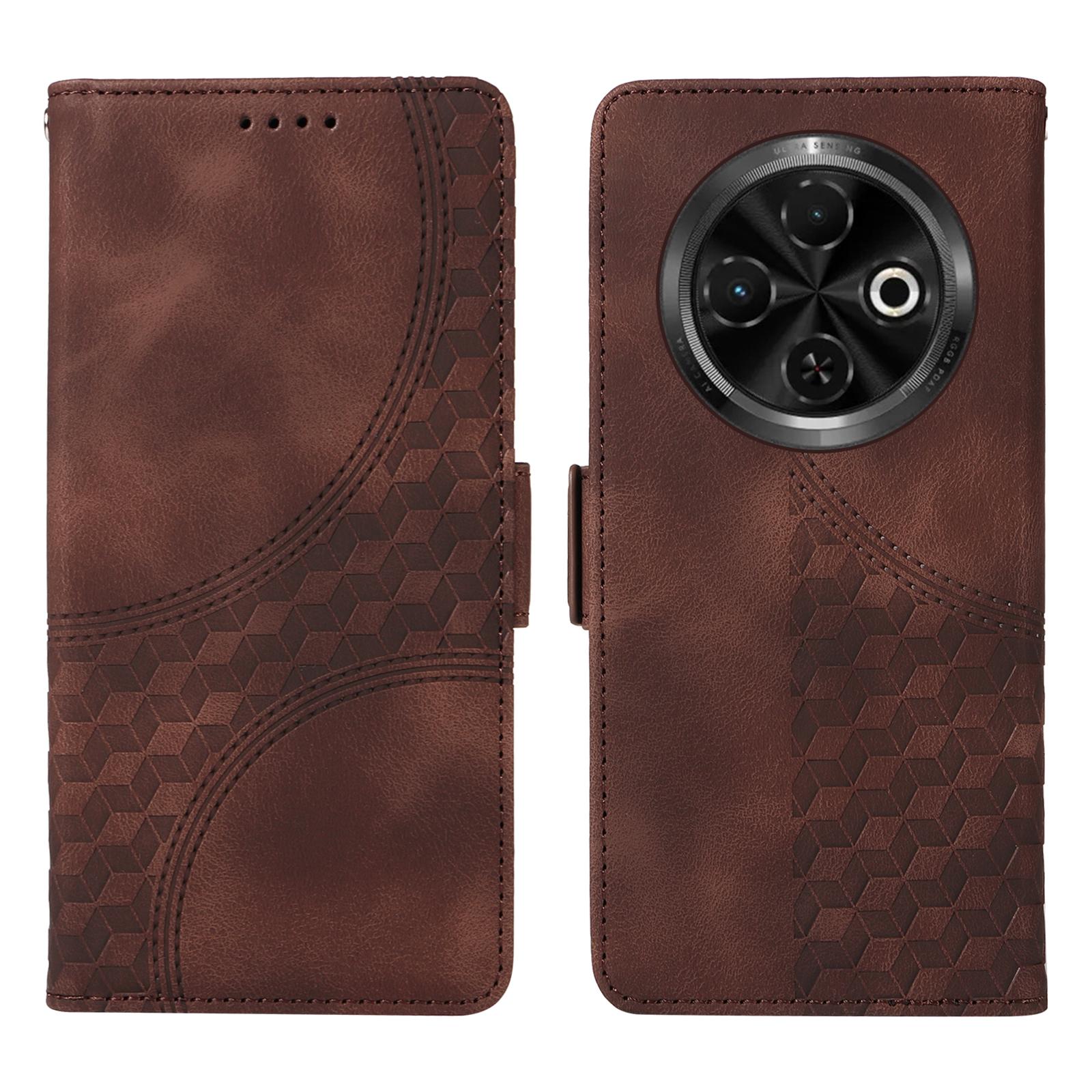 

For TECNO Spark 30C 4G Case PU Leather Phone Cover Rhombus Starry Imprinted D