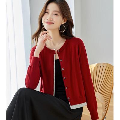 Srcr Women's Faux Two-Piece Wool Cardigan