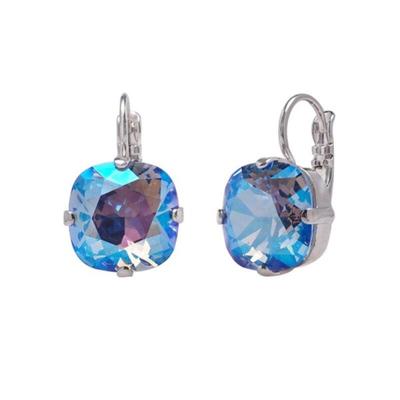 Meredith Women's Blue 4-Prong Earrings One-Touch