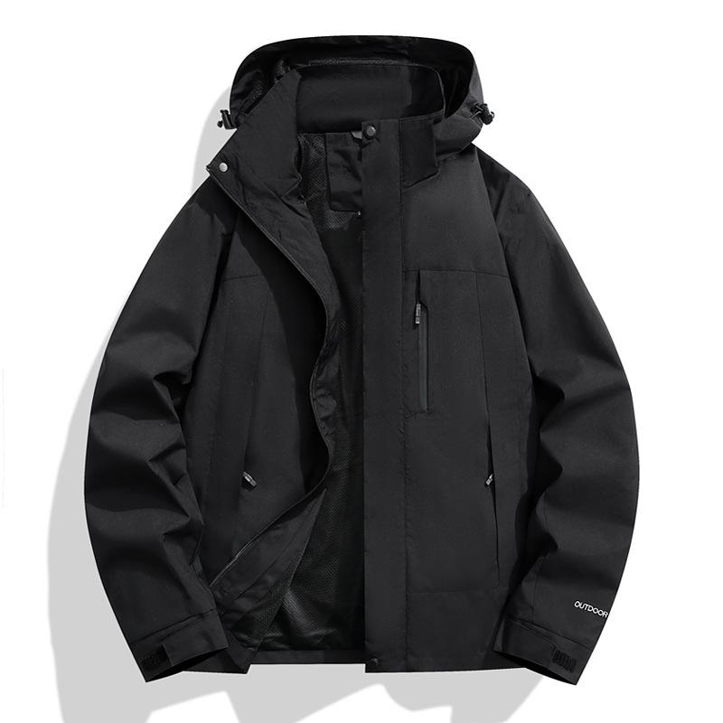 

Spring and Autumn Single-layer Shock Clothes Removable Hat Jacket Men s Outdoor Sports and Leisure Windproof Jacket 5XL