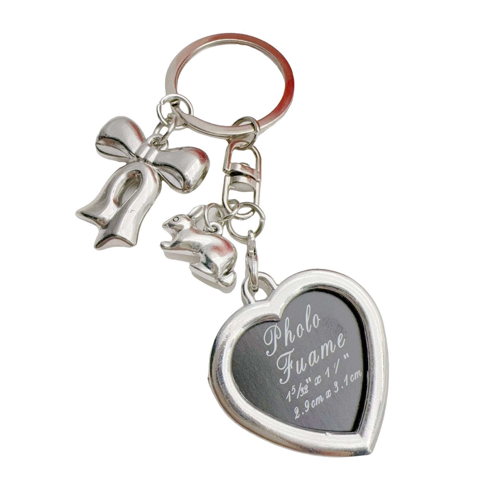 

Stylish Heart and Bowknot Metal Keychain Charm Hanging Ornament Suitable for Handbags Backpacks and Everyday Use