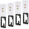4 Pack Speaker Wall Plate with Low Voltage Mounting Bracket for Banana Plug Speaker Home Theater, YXMK-04ZJ-2024
