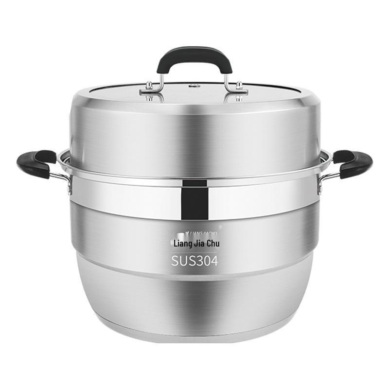 Nerezový parní hrnec s velkou kapacitou: Protiopaření, Vícevrstvý design pro vaření & dušení
