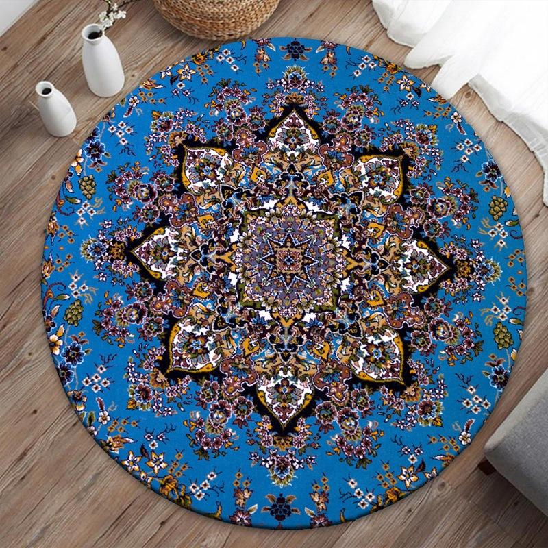 

Бохо Шик Марокканская Плитка Круглый Ковер Коврик Ковер Евро Американский Геометрический Мандала Красочный Домашний Декор Гостиная Комната для Йоги 80x80cm