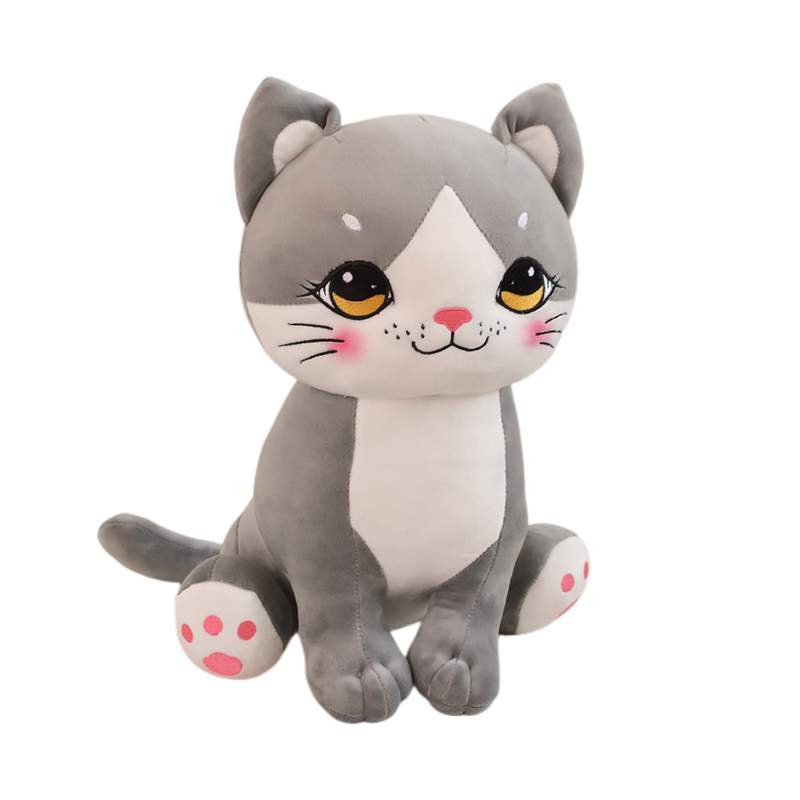 

Sweet Stuffed Cat Toy Cartoon Pp Cotton Filling Pillow Cushion Decorative Gift 25cm/9.84in серый