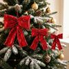 Hanging Christmas Sequin Bow Retro Exquisite Christmas Tree Ornament Sparkling Christmas Bow Pendant New Year Decoration